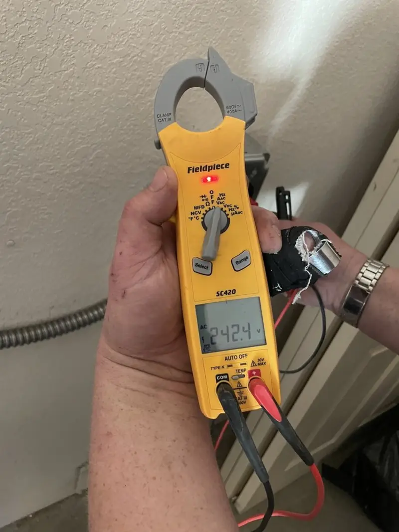 Voltage testing with clamp meter during Generator Installation in Pittstown